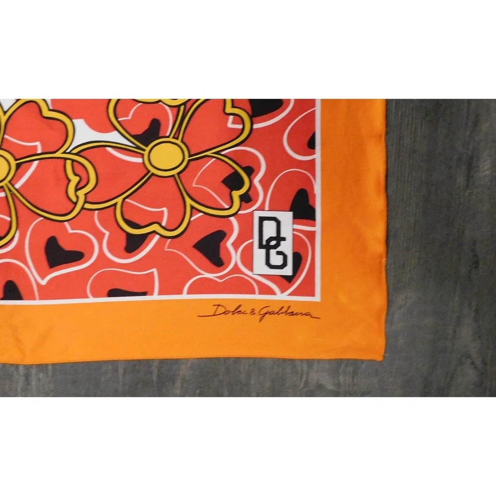 Dolce & Gabbana  D&G Heart Print Silk Scarf 32
